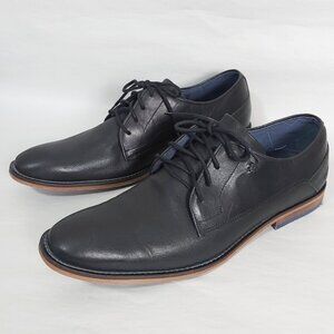 B2 Men Handcrafted Oxford Lace-up Dress Shoes Size 43 EU Black Leather Derby